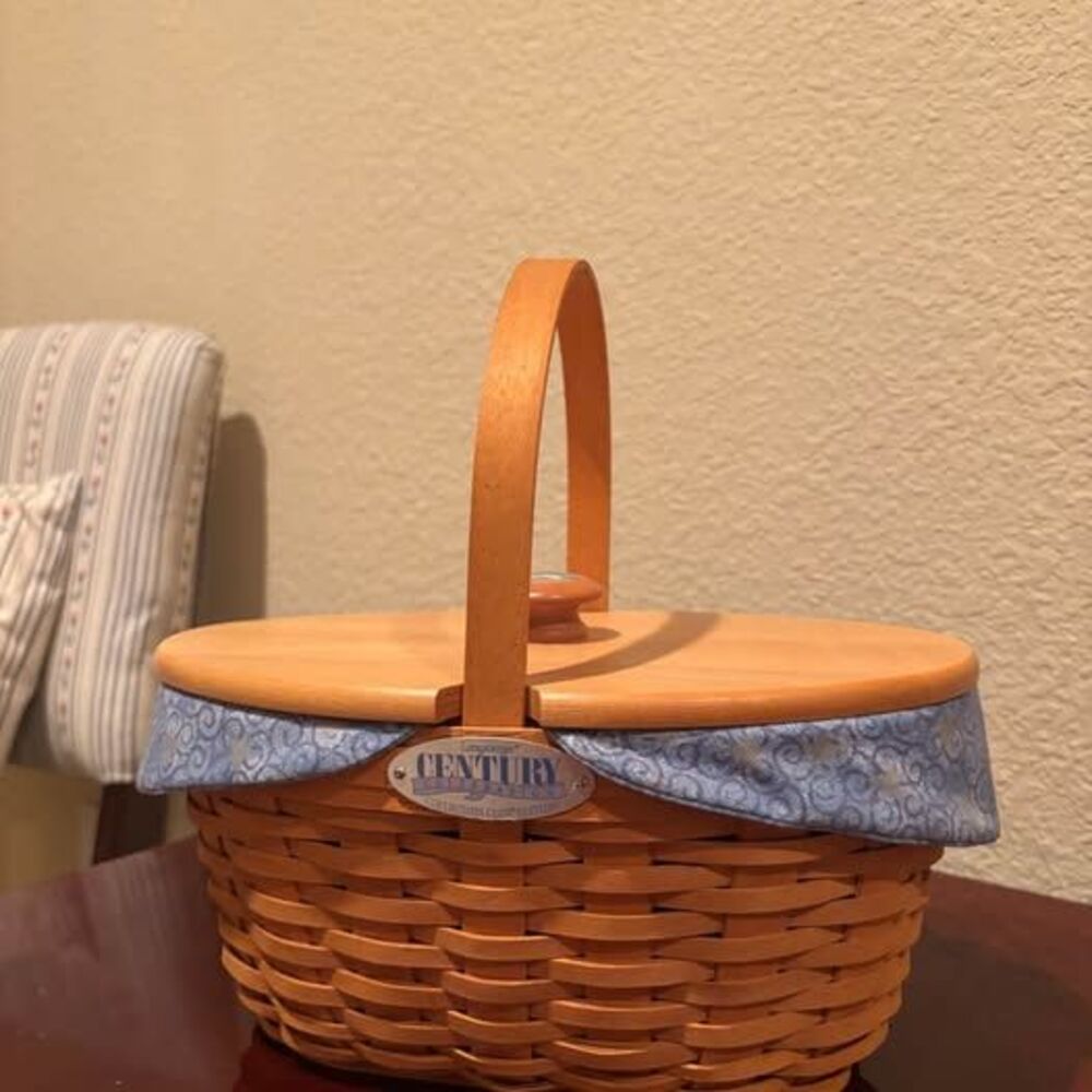 Longaberger 2000 Century Celebration Basket w/ Lid Liner Protector NWOB